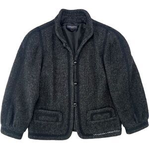 Hemispheres Paris Womens Boucle Jacket Classic Small Gray Chic Comfort